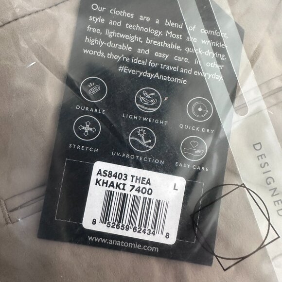 Anatomie Women's The Thea Regular Fit High Rise Straight Leg Luxury Pant, Khaki - Picture 12 of 16